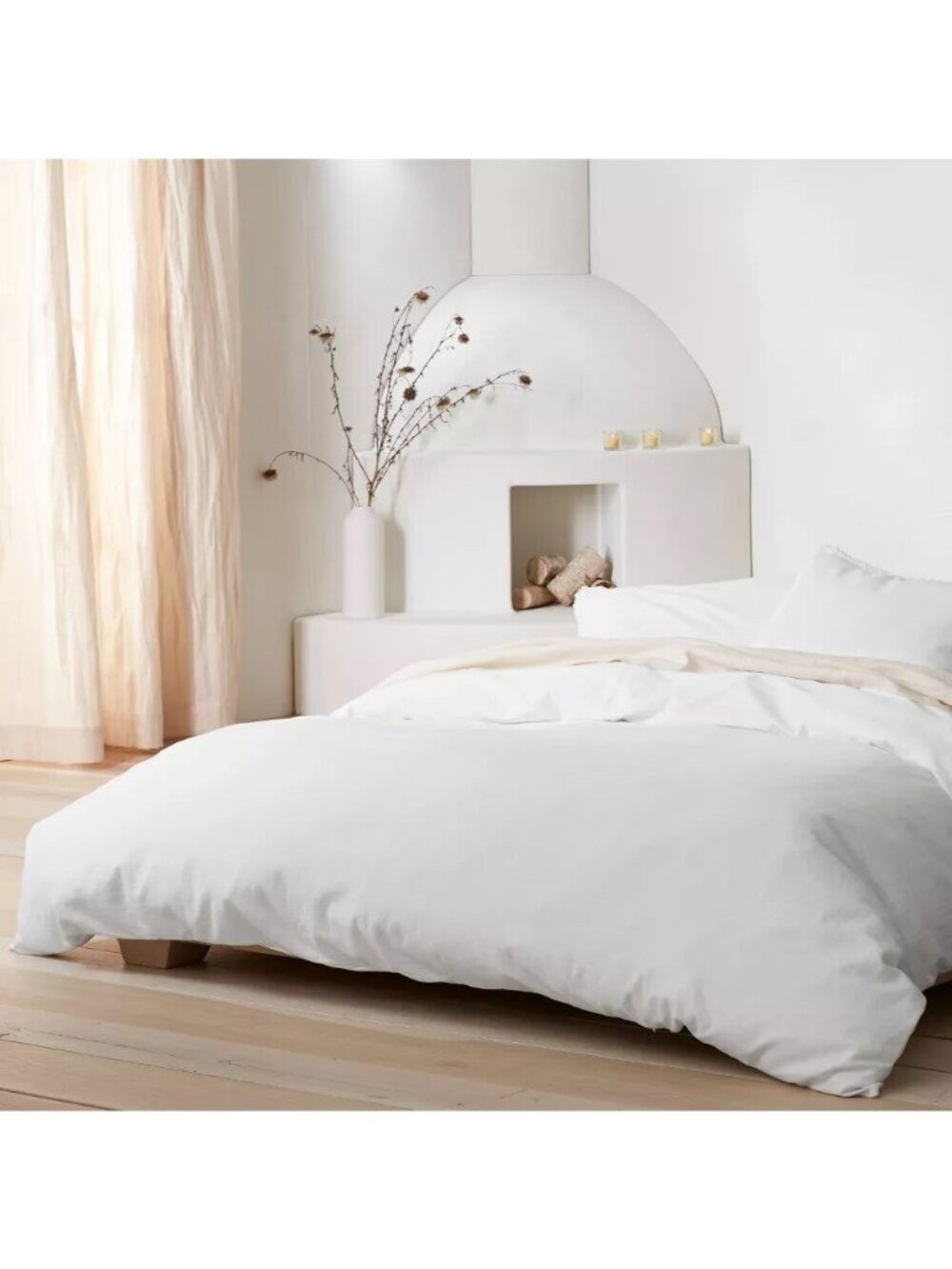 Casaluna King Size Linen & Rayon Duvet Cover Heavyweight & White COVER ONLY